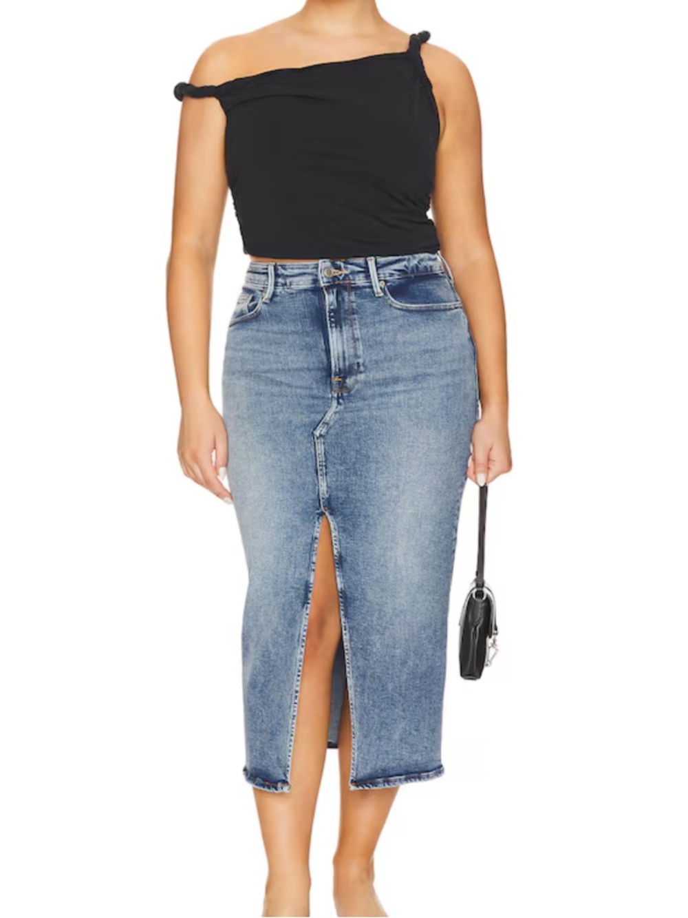 Good American Light Blue Denim Good Petite Skinny Skirt